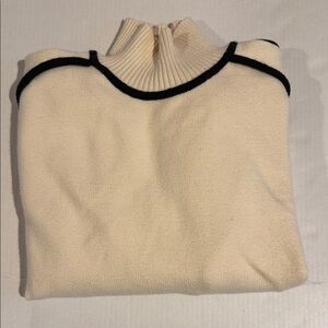 Gilli Cream Turtleneck Sweater with Black Trim
